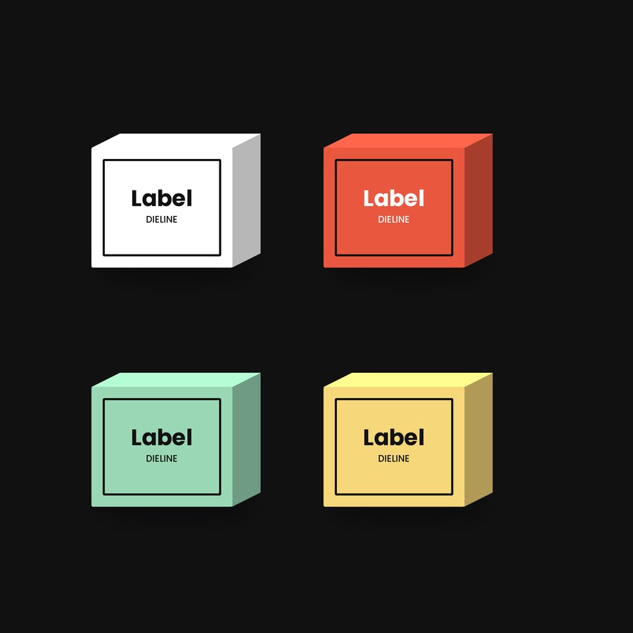 Sample dieline and packaging
